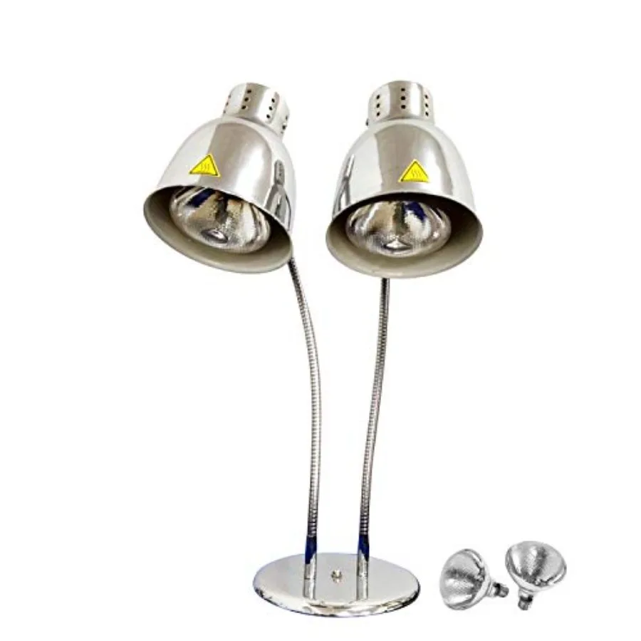 Restaurant kitchen buffet warmer table with dual 250W food heat lamps, stainless steel body, silver color, adjustable height an
Restaurant kitchen buffet warmer table with dual 250W food heat lamps, stainless steel body, silver color, adjustable height an