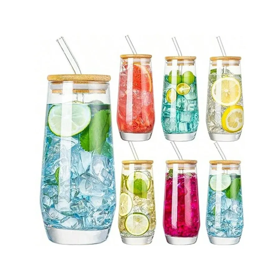 DDrinking Glasses Crystal Highball Glasses Set Of 6 With Straws And Bamboo Lids 18 OZ Tall Water Glass Tumblers Mojito Glass Cu
DDrinking Glasses Crystal Highball Glasses Set Of 6 With Straws And Bamboo Lids 18 OZ Tall Water Glass Tumblers Mojito Glass Cu