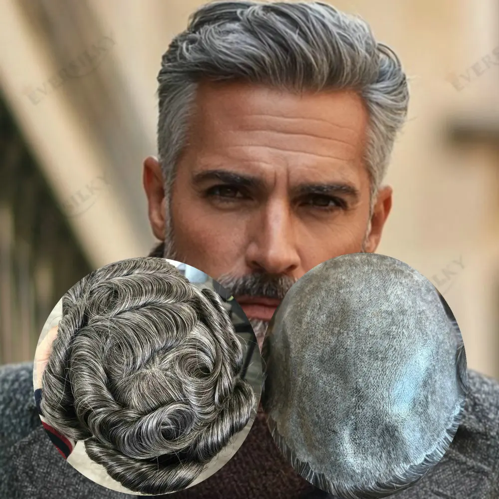 Men's Toupee0.1mm Injection Poly Skin1b50Grey Black Human Hair Natural Hairline Male Hair Replacement System Capillary Prothesis
Men's Toupee0.1mm Injection Poly Skin1b50Grey Black Human Hair Natural Hairline Male Hair Replacement System Capillary Prothesis