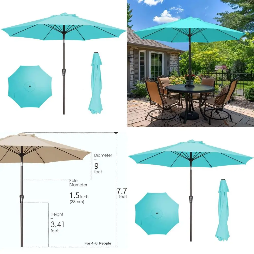 9FT Outdoor Patio Umbrella with UPF 50+ Sun Protection, Tilt & Crank Lift, Rust-Resistant Fiberglass Frame
9FT Outdoor Patio Umbrella with UPF 50+ Sun Protection, Tilt & Crank Lift, Rust-Resistant Fiberglass Frame
