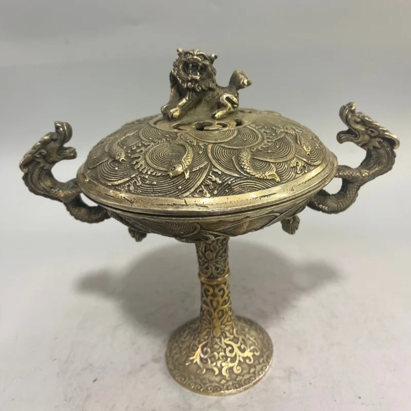 Rare White Copper Incense Burner Chinese Handmade Collectible Feng Shui Home Decor exquisite handicraft Desktop Decor
Rare White Copper Incense Burner Chinese Handmade Collectible Feng Shui Home Decor exquisite handicraft Desktop Decor