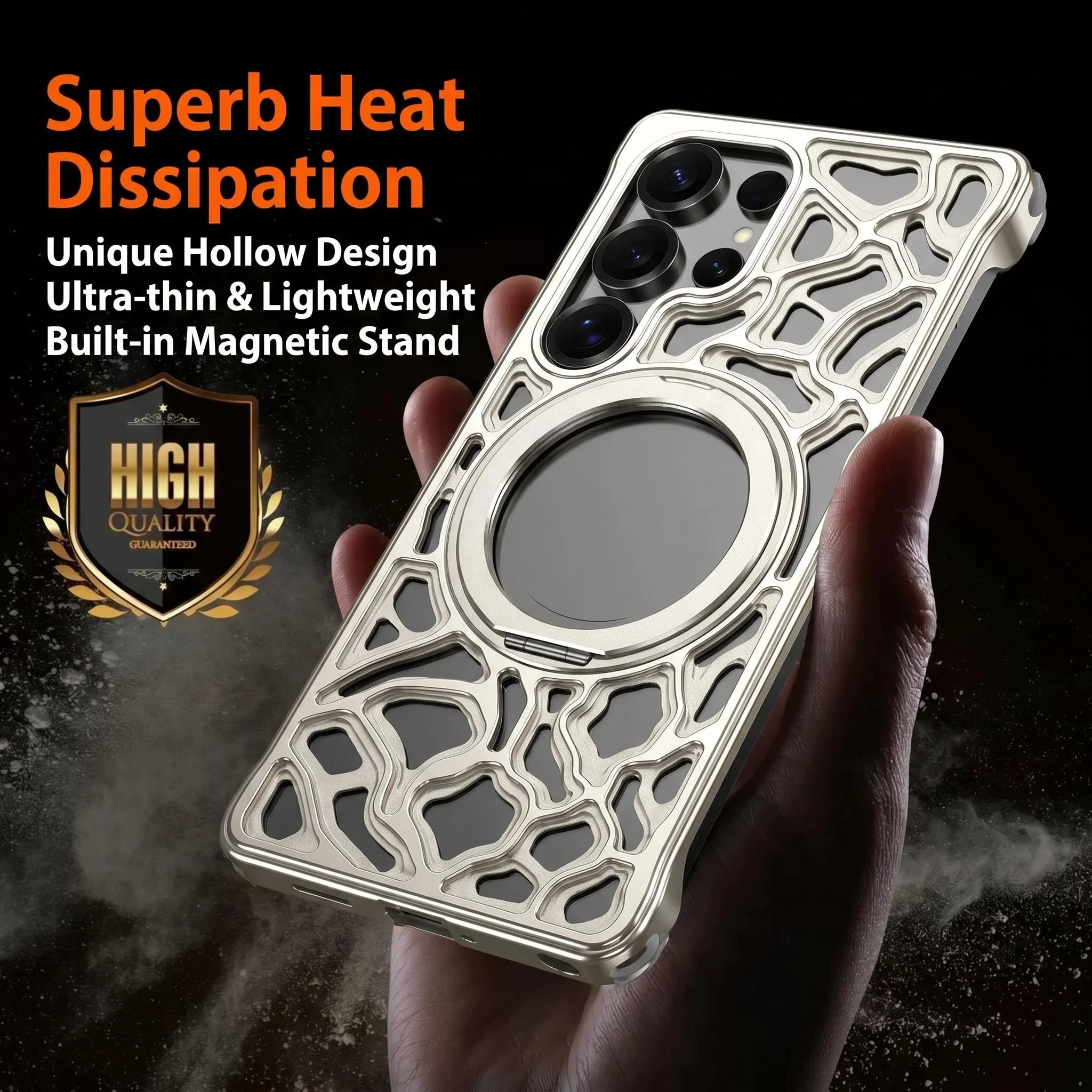 For Samsung Galaxy S26 S24 S25 Ultra, Cooling phone case, 360 ° rotating bracket, high-speed cooling game specific phone case.
For Samsung Galaxy S26 S24 S25 Ultra, Cooling phone case, 360 ° rotating bracket, high-speed cooling game specific phone case.
