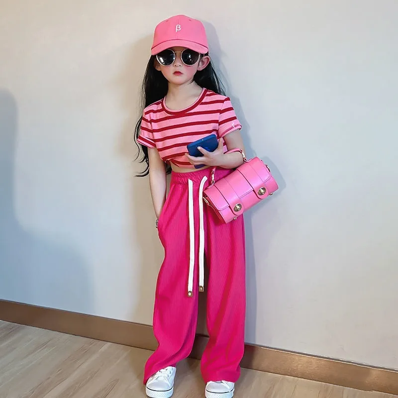 Fashion Girls Outfit Sets 2023 New Kids Short Sleeve Stripe Tops Pants Clothes For Summer 2pcs Children's Clothing T Shirt Suits
Fashion Girls Outfit Sets 2023 New Kids Short Sleeve Stripe Tops Pants Clothes For Summer 2pcs Children's Clothing T Shirt Suits