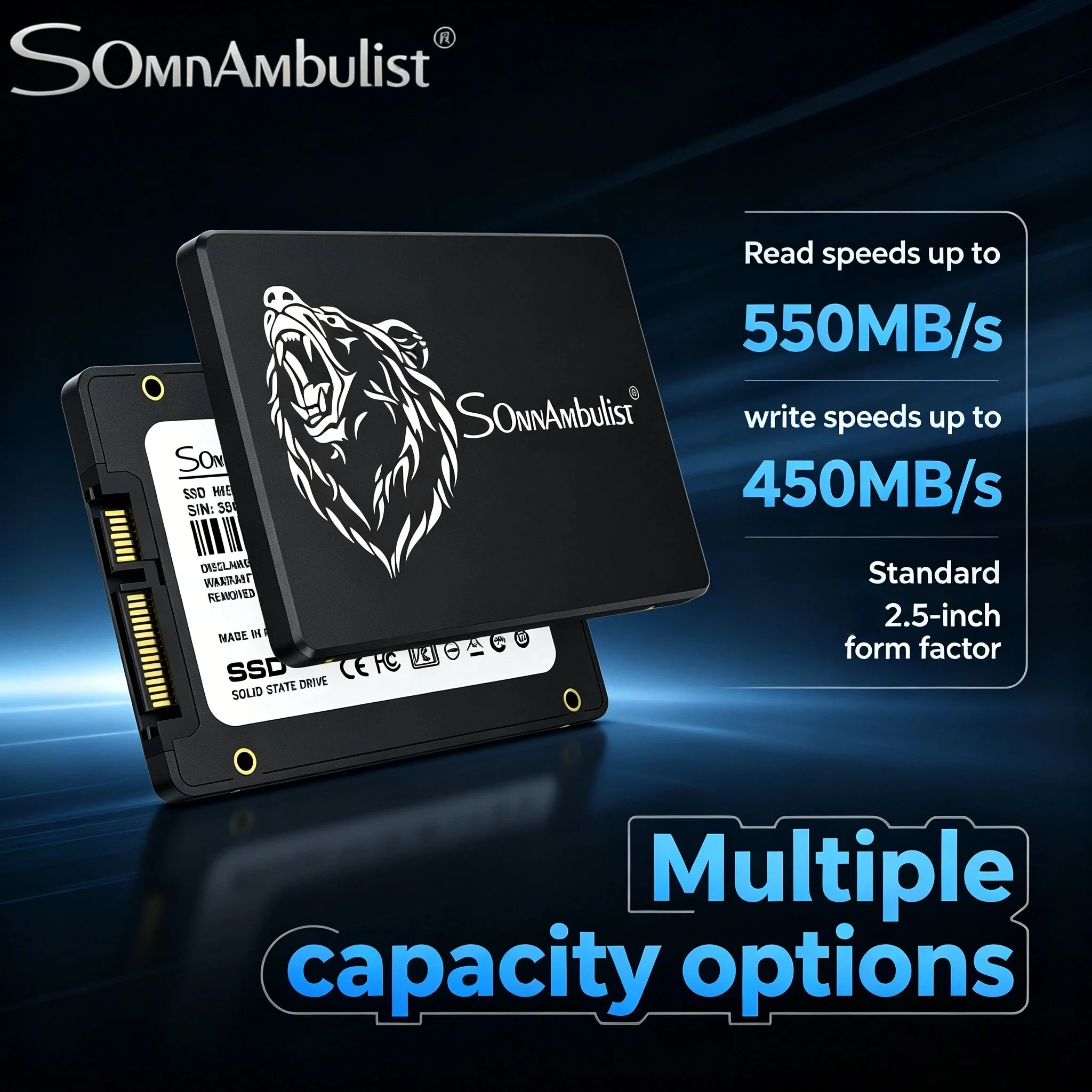 SomnAmbulist 2.5 SATA3 Internal SSD 128GB 240GB 256GB 480GB 512GB 960GB Solid State Drive Multiple Capacity for Laptop PC Pro
SomnAmbulist 2.5 SATA3 Internal SSD 128GB 240GB 256GB 480GB 512GB 960GB Solid State Drive Multiple Capacity for Laptop PC Pro