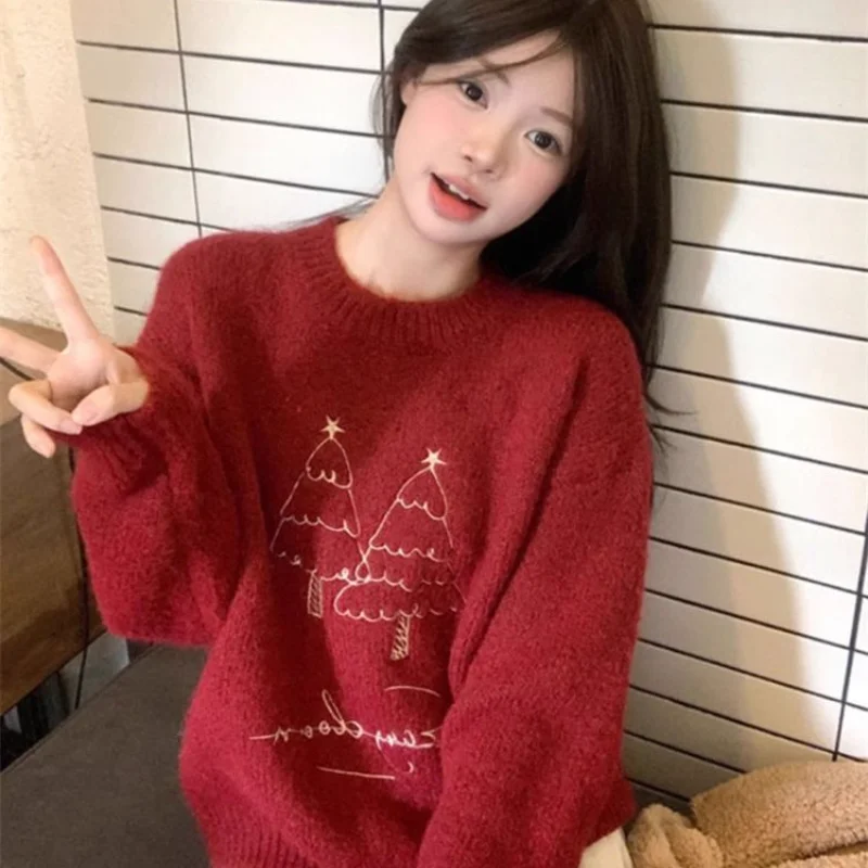Retro Jacquard Red Christmas Dress Up High End Embroidered Round Neck Sweater Women's Small Knitted Winter Autumn Knitwear Tops
Retro Jacquard Red Christmas Dress Up High End Embroidered Round Neck Sweater Women's Small Knitted Winter Autumn Knitwear Tops
