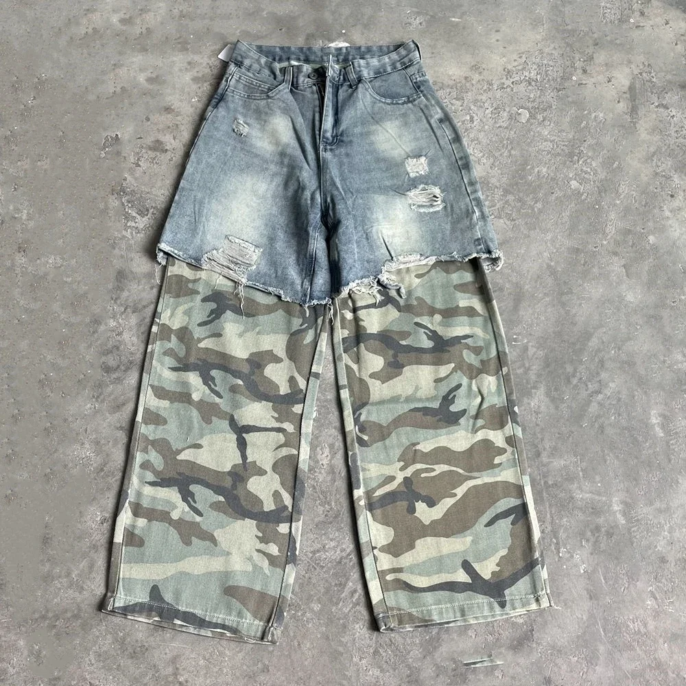 Yao888 Patchwork Denim Pants Casual Streetwear Unisex Loose Vintage Pants High Street Y2k Cargo Pants Old Retro Jeans For Men
Yao888 Patchwork Denim Pants Casual Streetwear Unisex Loose Vintage Pants High Street Y2k Cargo Pants Old Retro Jeans For Men