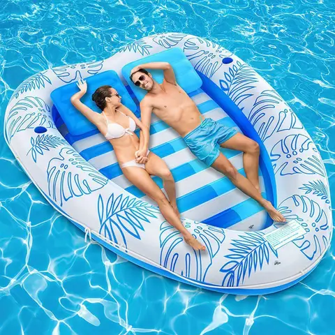 Outdoor Heart Shaped Inflatable Pool Float Air Mattress Lounger Chair with Pillow Swimming Cushion for Adults Kids Summer Relax