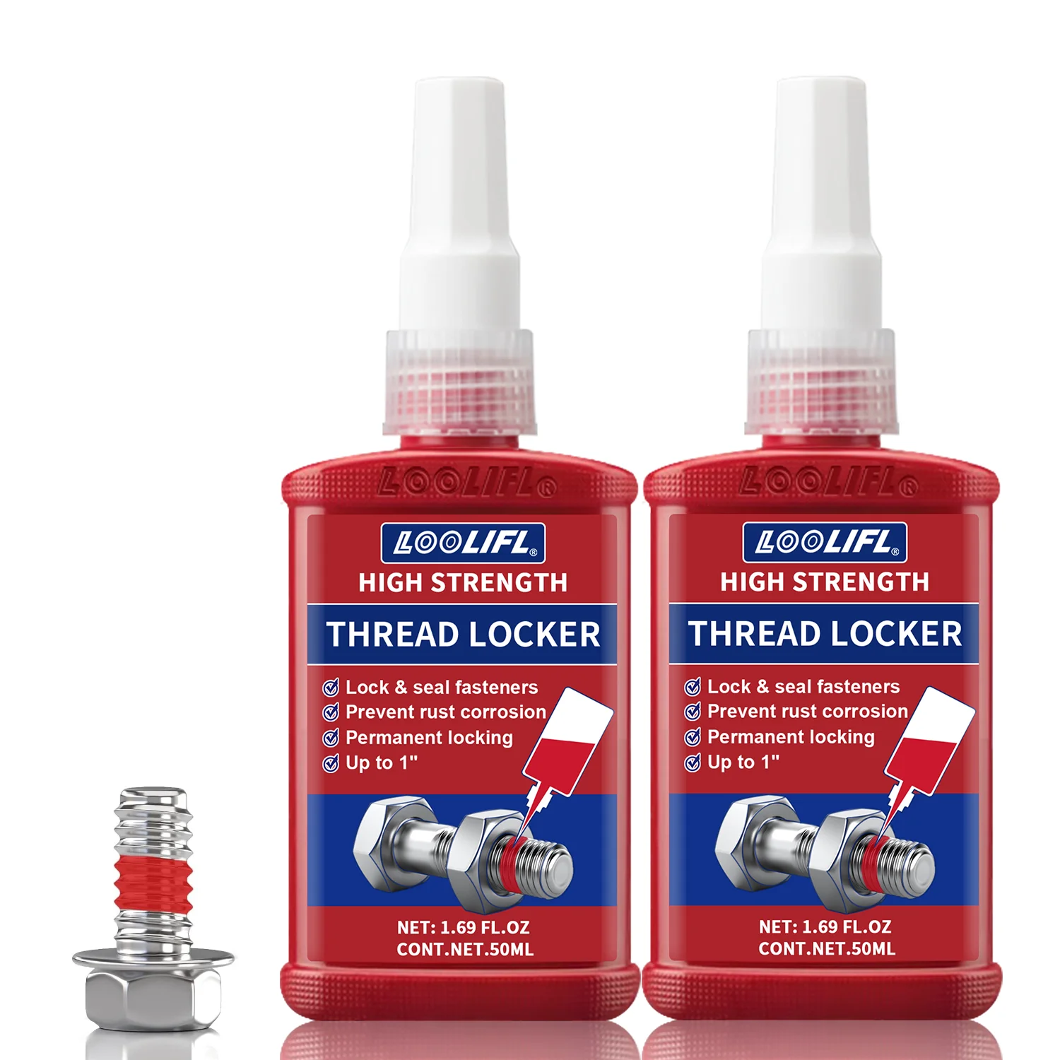 2×50ml Thread Locker High Strength Permanent Screw Glue Anti Rust Leakage Thread Sealant for Metal Bolts Nuts Fasteners Locking
2×50ml Thread Locker High Strength Permanent Screw Glue Anti Rust Leakage Thread Sealant for Metal Bolts Nuts Fasteners Locking