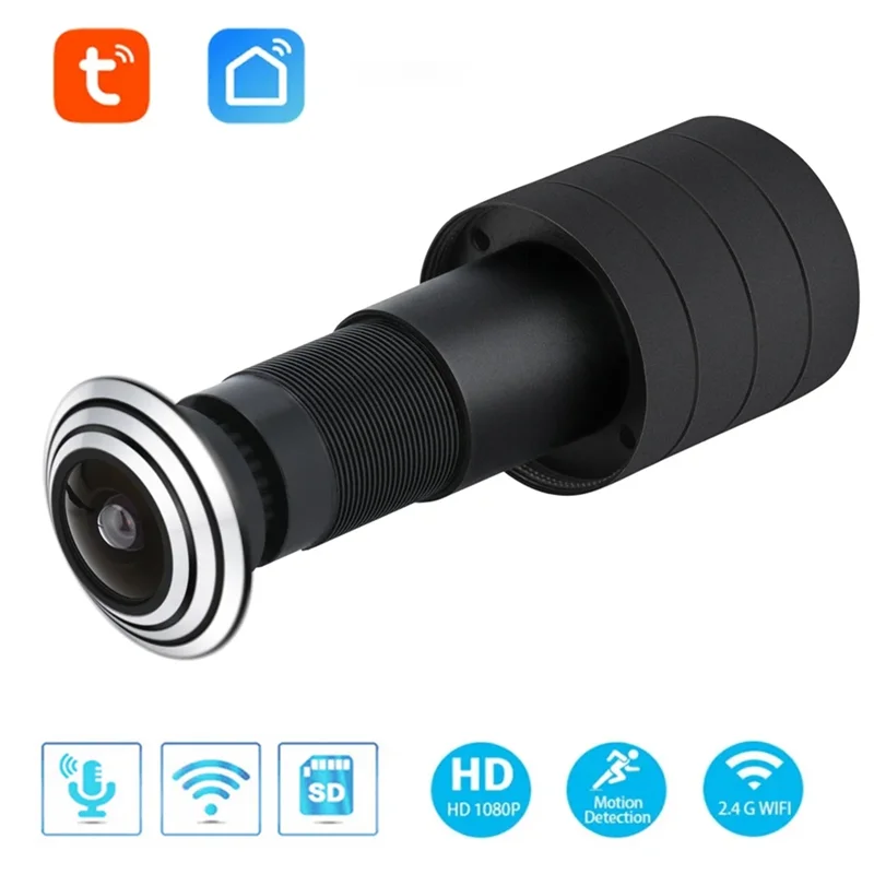 Tuya Wifi Door Eye Camera 1.6MM Wide Angle Fisheye Audio Build-In Speaker EU Plug
Tuya Wifi Door Eye Camera 1.6MM Wide Angle Fisheye Audio Build-In Speaker EU Plug