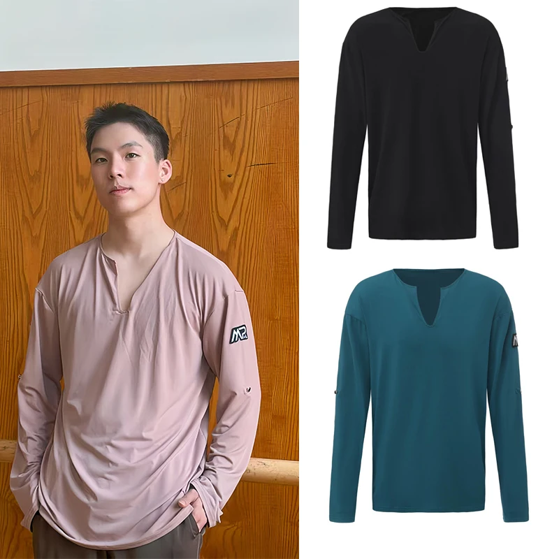 Adulr Male Latin Dance Clothes Women Long Sleeves Tops Small V Neck Loose Practice Clothing Chacha Rumba Salsa Dancewear NV27225
Adulr Male Latin Dance Clothes Women Long Sleeves Tops Small V Neck Loose Practice Clothing Chacha Rumba Salsa Dancewear NV27225