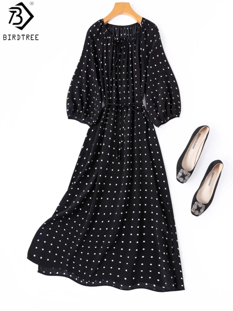 BirdTree, 100% Real Silk Dress, Dot Printed, Women Double Crepe Elegant Dresses, Lantern Sleeve O-neck, 2026 Spring New D63114JF
BirdTree, 100% Real Silk Dress, Dot Printed, Women Double Crepe Elegant Dresses, Lantern Sleeve O-neck, 2026 Spring New D63114JF