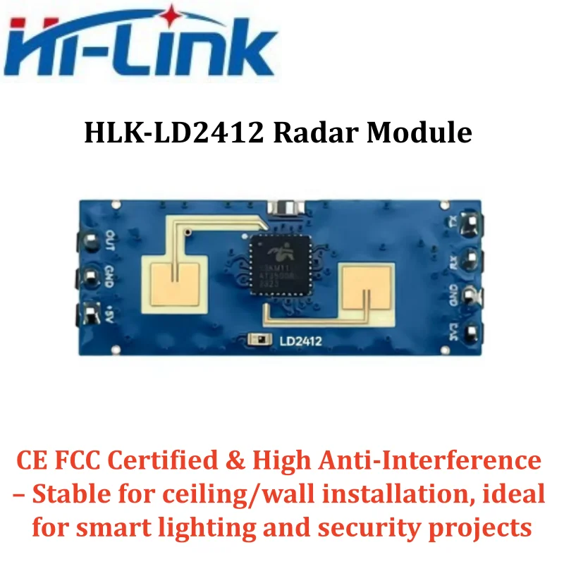 Original HLK-LD2412 24GHz Radar For Smart Lighting Home Security Corridor Human Presence Motion Sensing Module
Original HLK-LD2412 24GHz Radar For Smart Lighting Home Security Corridor Human Presence Motion Sensing Module