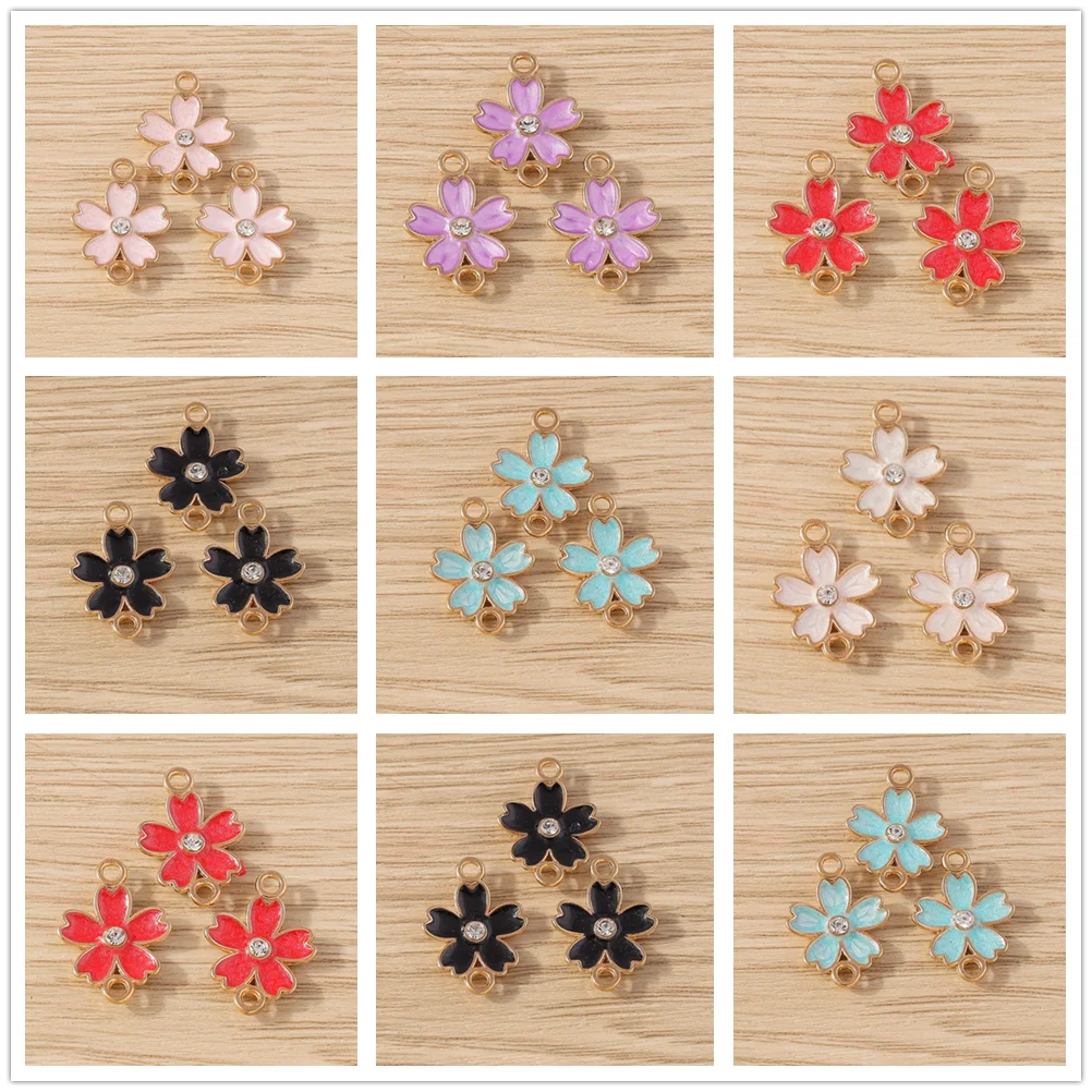 Tusember 10Pcs Enamel Double Hole Colorful Cute Sakura Cherry Flower Charms For Handmade Earrings Bracelets Jewelry Making Craft
Tusember 10Pcs Enamel Double Hole Colorful Cute Sakura Cherry Flower Charms For Handmade Earrings Bracelets Jewelry Making Craft