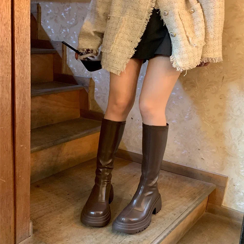 2025 Spring and Autumn Classic New Elastic Thin tube Boots Thick soled Tall Short tube Boots Women's no Over Knee Fashion Boots
2025 Spring and Autumn Classic New Elastic Thin tube Boots Thick soled Tall Short tube Boots Women's no Over Knee Fashion Boots