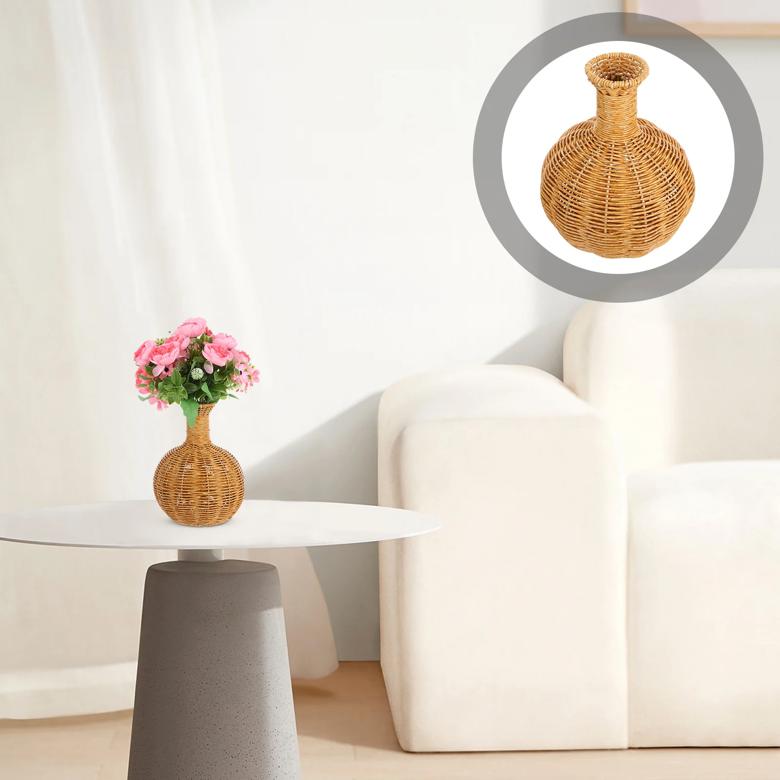 Vases Imitation Rattan Flower Basket Decor for Living Room Decorations Rustic Desktop Household Light Brown Natural Style
Vases Imitation Rattan Flower Basket Decor for Living Room Decorations Rustic Desktop Household Light Brown Natural Style