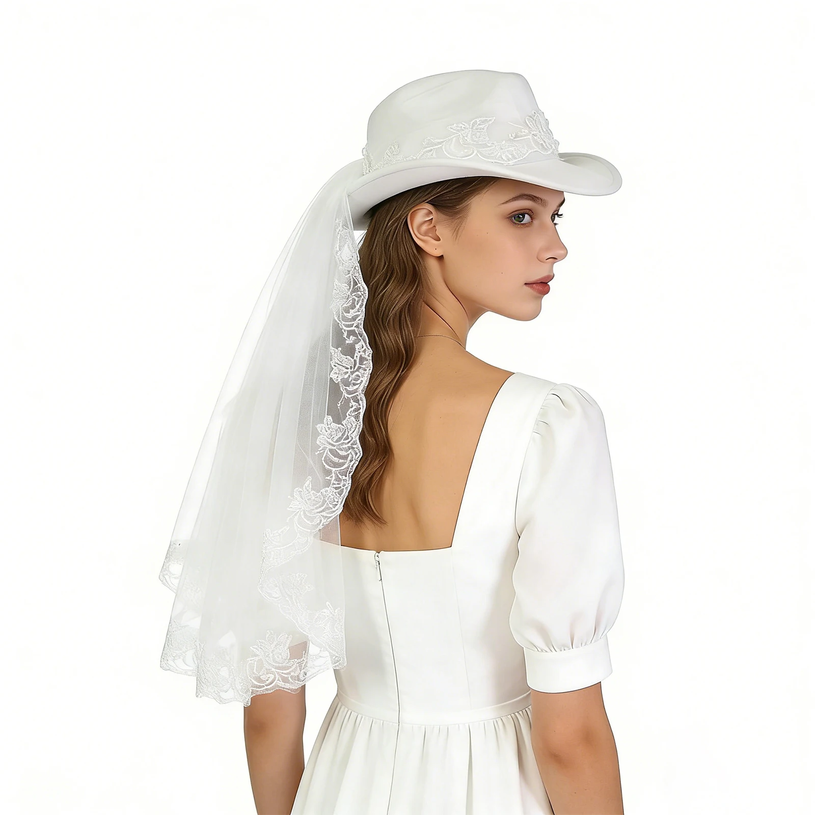 Tea Party Bride Cowgirl Hat Bridal Hat Faux Pearl Decorated Lace Veil Hat Wedding Bridal Headwear Lace Mantilla Veil Soft Hat
Tea Party Bride Cowgirl Hat Bridal Hat Faux Pearl Decorated Lace Veil Hat Wedding Bridal Headwear Lace Mantilla Veil Soft Hat