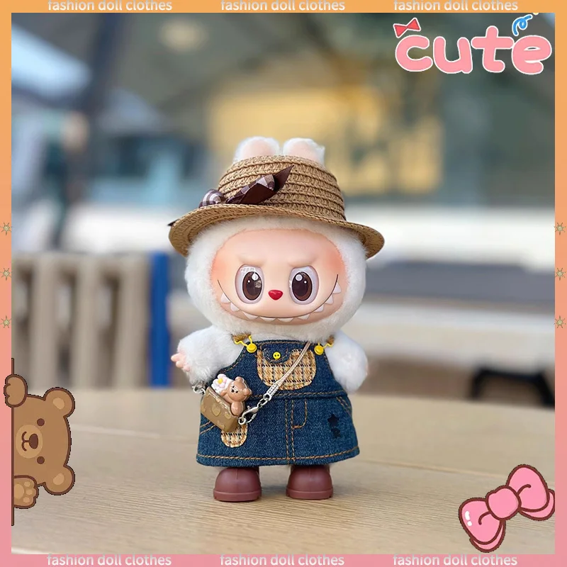 Платье для куклы Labubu 17 см, ковбойская юбка на бретелях, юбка с леопардовым узором, соломенная шляпа Labubu, юбка, одежда, аксессуары для детского платья 
Платье для куклы Labubu 17 см, ковбойская юбка на бретелях, юбка с леопардовым узором, соломенная шляпа Labubu, юбка, одежда, аксессуары для детского платья