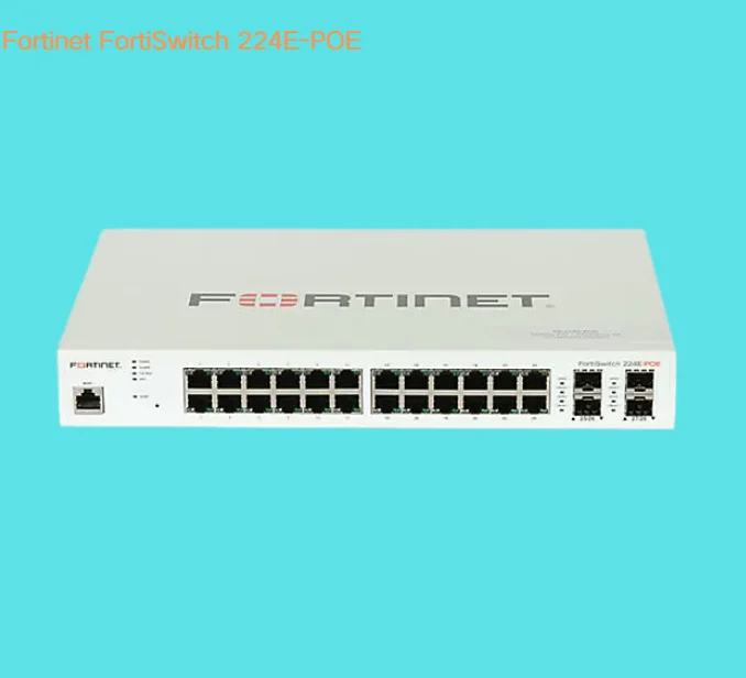 Fortinet FS-224E-POE 24-Port PoE Switch with 1 Year Warranty in Stock-10 Gbps Throughput 1U Rackmount
Fortinet FS-224E-POE 24-Port PoE Switch with 1 Year Warranty in Stock-10 Gbps Throughput 1U Rackmount