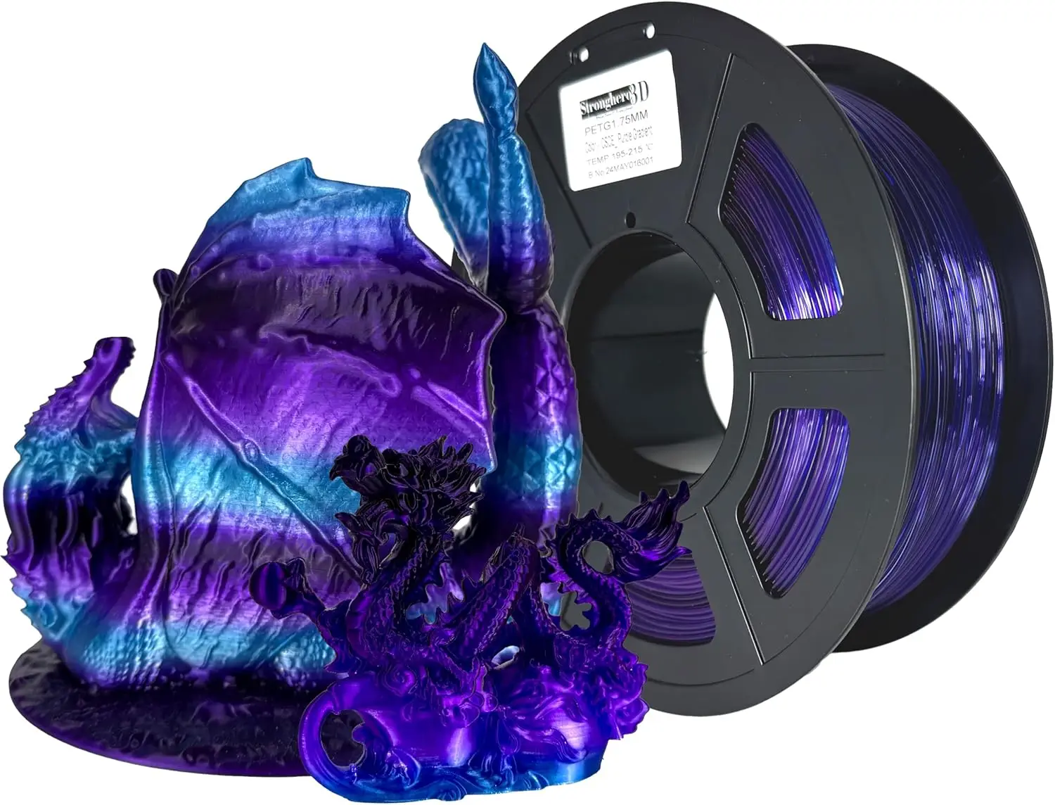 PETG 3D Printer Filament 1.75mm, Multi-Color Rainbow Purple Gradient, High Accuracy +/-0.05mm, Net Weight 1kg (2.2lbs)
PETG 3D Printer Filament 1.75mm, Multi-Color Rainbow Purple Gradient, High Accuracy +/-0.05mm, Net Weight 1kg (2.2lbs)