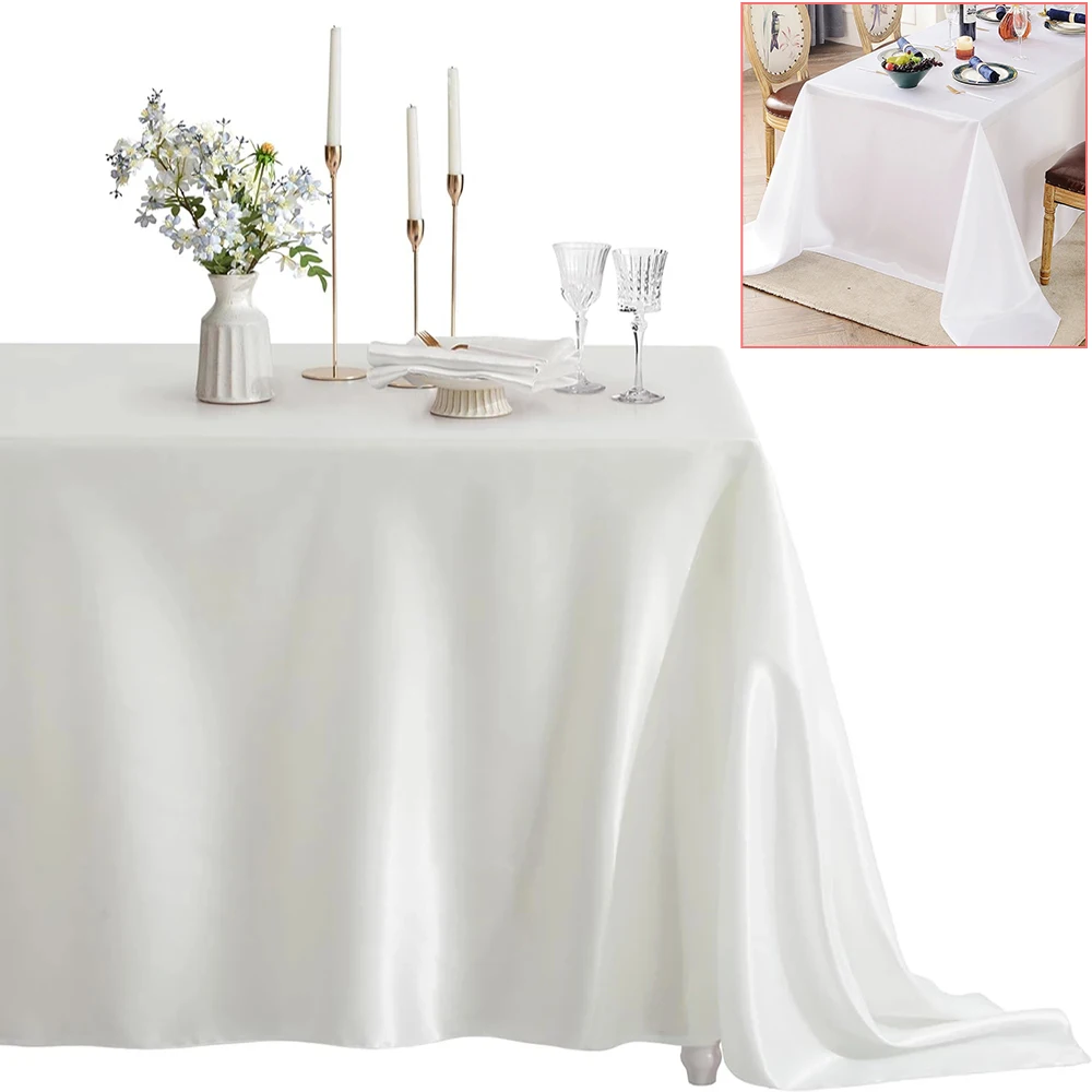 Rectangle Satin Tablecloth Wedding Table Cloth White for Christmas Baby Shower Birthday Events Banquet Decor Home Dining Table
Rectangle Satin Tablecloth Wedding Table Cloth White for Christmas Baby Shower Birthday Events Banquet Decor Home Dining Table