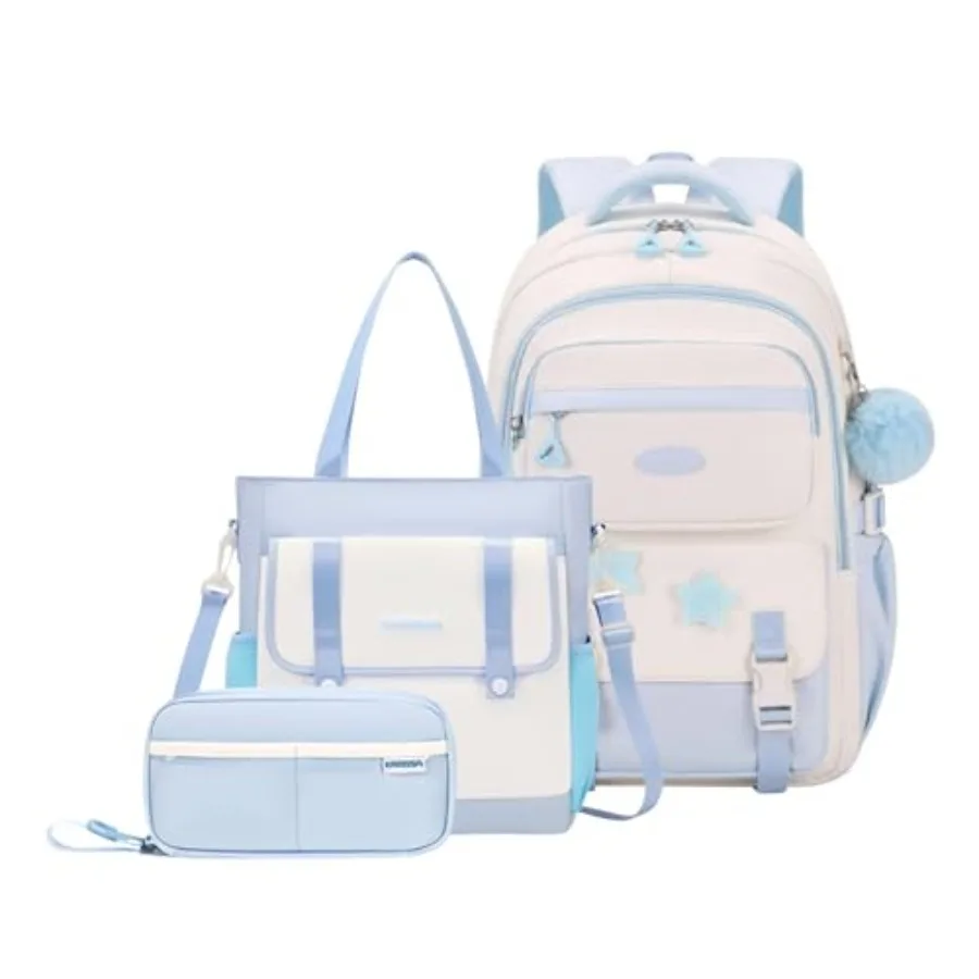 3Pcs Backpack for Girls with Tote Bag, School Bags Bookbag for Teen Girls Backpack with Star Pins and Furry Pendant
3Pcs Backpack for Girls with Tote Bag, School Bags Bookbag for Teen Girls Backpack with Star Pins and Furry Pendant