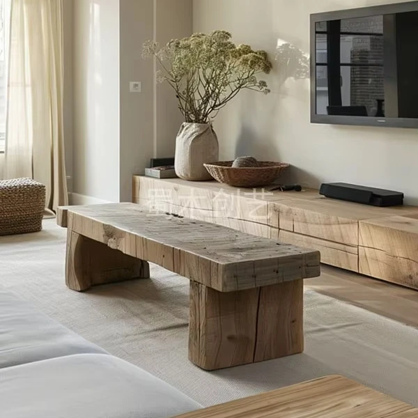 # Solid Wood Tea Table - Aged Wood Table With Aesthetics
# Solid Wood Tea Table - Aged Wood Table With Aesthetics