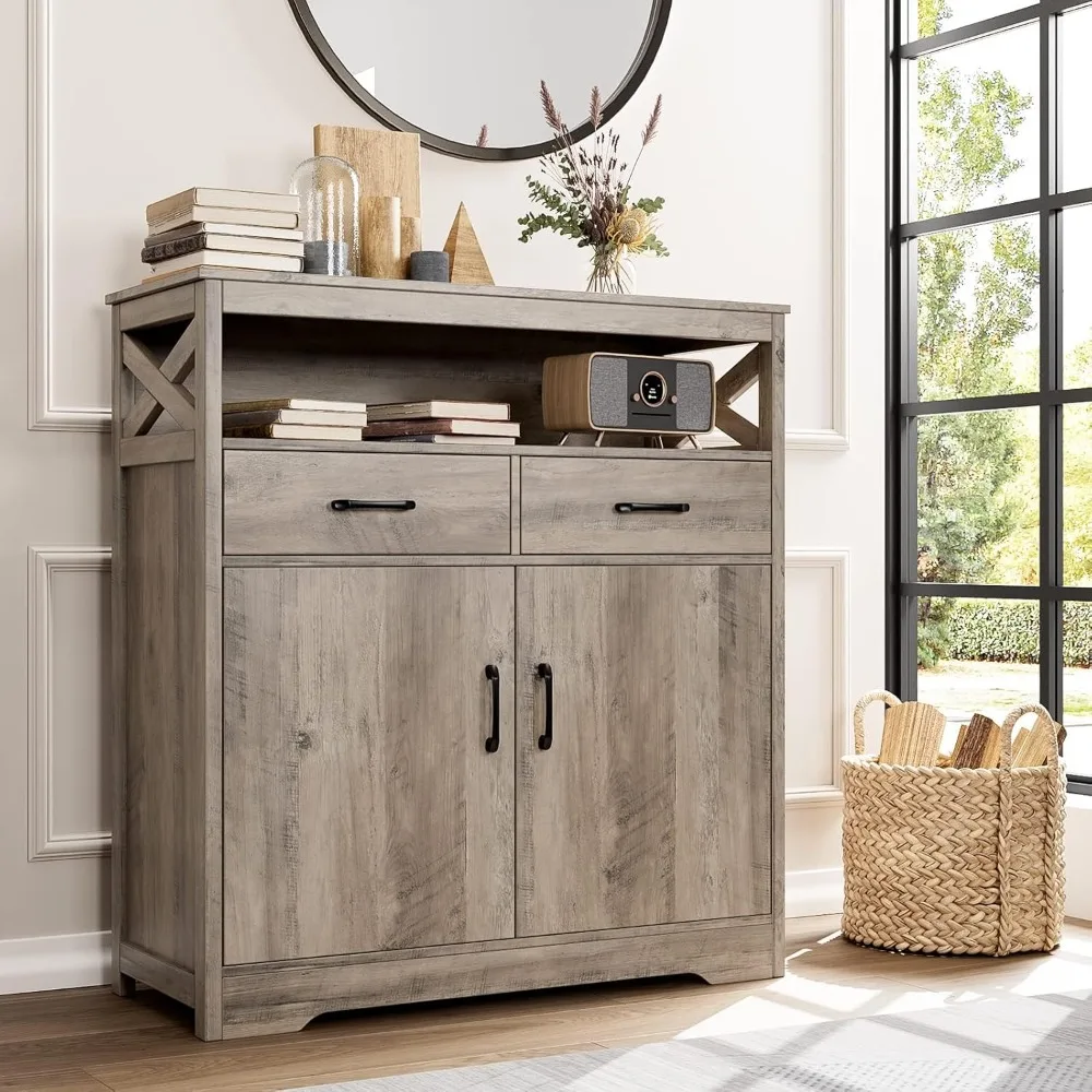 Modern Farmhouse Buffet Sideboard, Kitchen Storage Cabinet with Shelves and Doors
Modern Farmhouse Buffet Sideboard, Kitchen Storage Cabinet with Shelves and Doors