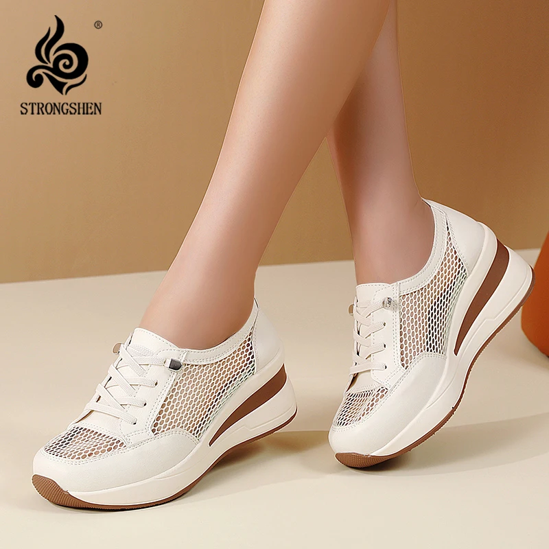 Women's Breathable Mesh Wedge Sneakers Summer Hollow Out Platform Shoes for Mother Comfortable Non-slip Casual Walking Shoes
Women's Breathable Mesh Wedge Sneakers Summer Hollow Out Platform Shoes for Mother Comfortable Non-slip Casual Walking Shoes