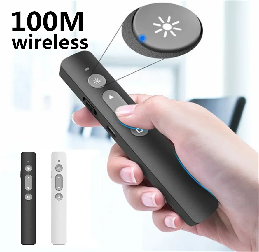 Rechargable Wireless Presenter RF 2.4GHz 100M USB Wireless Presenter Powerpoint PPT Presentation Pointer Remote Control
Rechargable Wireless Presenter RF 2.4GHz 100M USB Wireless Presenter Powerpoint PPT Presentation Pointer Remote Control