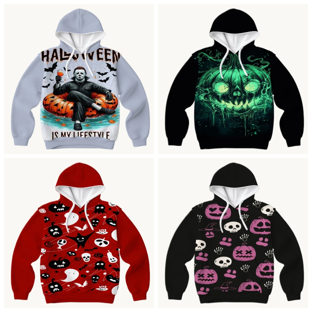 Autumn/Winter Horror Cartoon Movie Halloween Elements 3D Printed Hoodie Large Adult Same Size Women's Original Design Top 
Autumn/Winter Horror Cartoon Movie Halloween Elements 3D Printed Hoodie Large Adult Same Size Women's Original Design Top