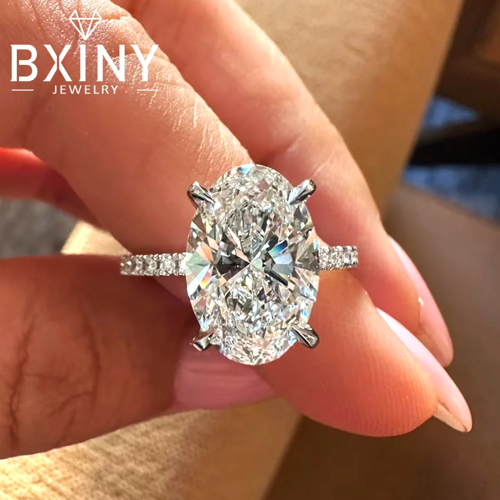 BXINY 4.5CT Oval Cut All Moissanite Rings 925 Sterling Silver GRA Certified Lab Diamond For Women Wedding Band Fine Jewelry Gift
BXINY 4.5CT Oval Cut All Moissanite Rings 925 Sterling Silver GRA Certified Lab Diamond For Women Wedding Band Fine Jewelry Gift