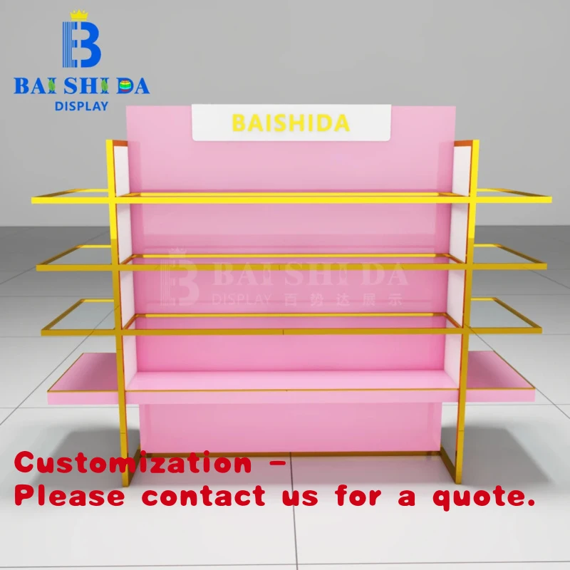 Стеллаж для демонстрации парфюмерии Custom Open Shelf Design с золотой алюминиевой рамой и розовым акриловым покрытием для бутиков красоты
Стеллаж для демонстрации парфюмерии Custom Open Shelf Design с золотой алюминиевой рамой и розовым акриловым покрытием для бутиков красоты