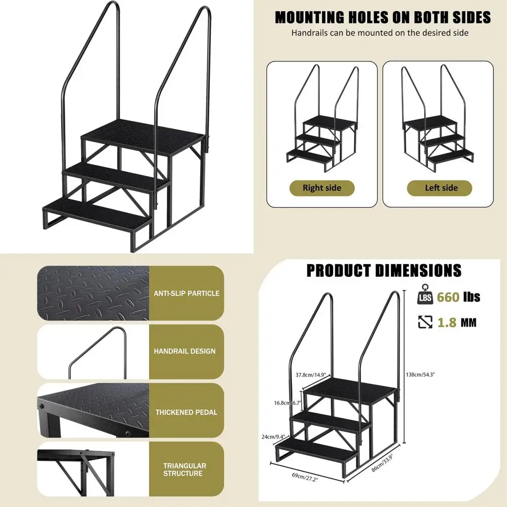 Heavy-Duty Above Ground Pool Ladder for Outdoor Use, Supports 660Lbs, Portable Steps for RV and Home, Ideal for Reaching High Ar
Heavy-Duty Above Ground Pool Ladder for Outdoor Use, Supports 660Lbs, Portable Steps for RV and Home, Ideal for Reaching High Ar