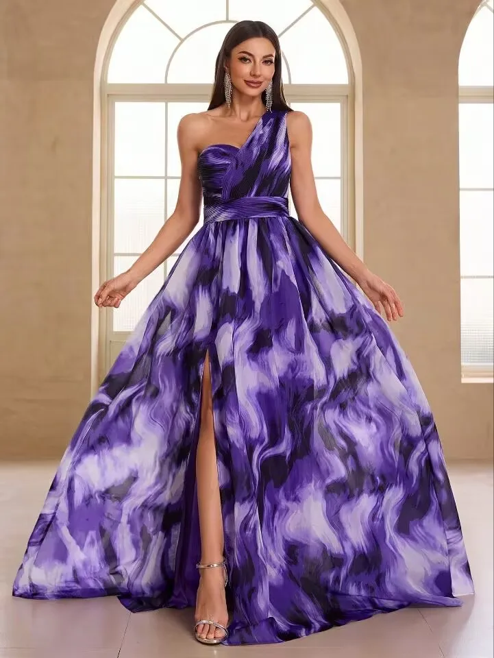 JEHETH Customized Printing Floral Formal Evening Dress One Shoulder High Slit Vestidos De Noche 2026 A Line Prom Gowns
JEHETH Customized Printing Floral Formal Evening Dress One Shoulder High Slit Vestidos De Noche 2026 A Line Prom Gowns