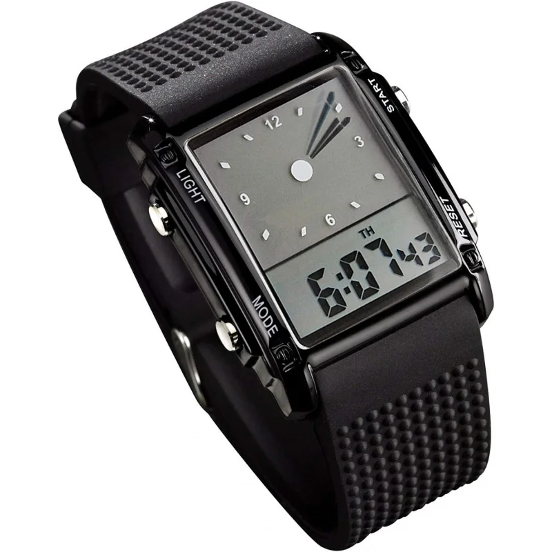 Men's Rectangle Dial Sports Wrist Watches with 7 Colors Optional LED Backlight Multifunctional Alarm Stopwatch
Men's Rectangle Dial Sports Wrist Watches with 7 Colors Optional LED Backlight Multifunctional Alarm Stopwatch