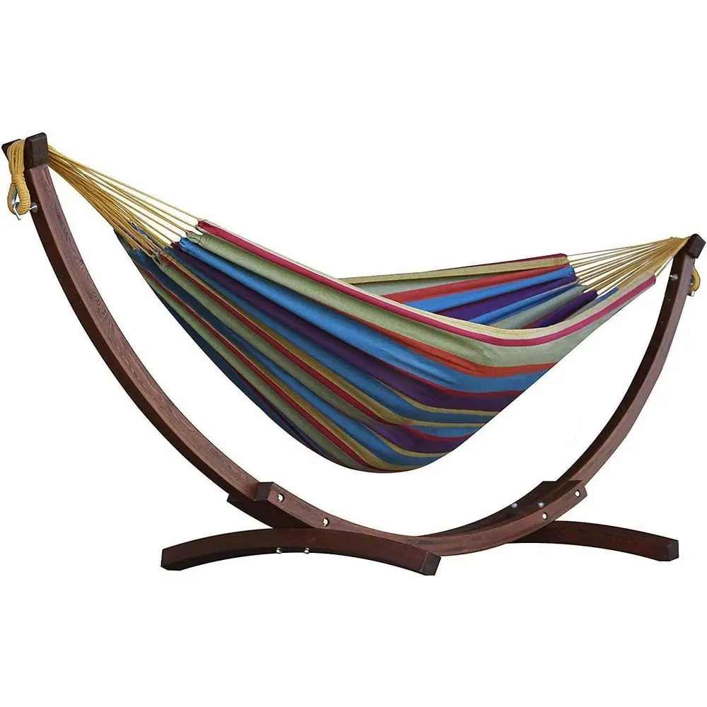 Double Cotton 2-Person Hammock with Pine Stand, Tropical Style
Double Cotton 2-Person Hammock with Pine Stand, Tropical Style
