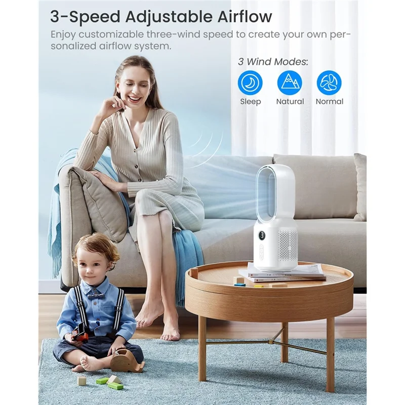 A91P 13-дюймовый безлопастной настольный вентилятор, настольный вентилятор с функцией качания, 3 режима скорости и ночник - тихий вентилятор для спальни, выкл.
A91P 13-дюймовый безлопастной настольный вентилятор, настольный вентилятор с функцией качания, 3 режима скорости и ночник - тихий вентилятор для спальни, выкл.