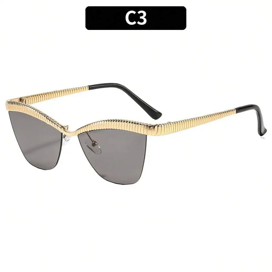 Retro Cat Eye Sunglasses With Gold Metal Frame And Gray Lens For Fashion Street Wear
Retro Cat Eye Sunglasses With Gold Metal Frame And Gray Lens For Fashion Street Wear