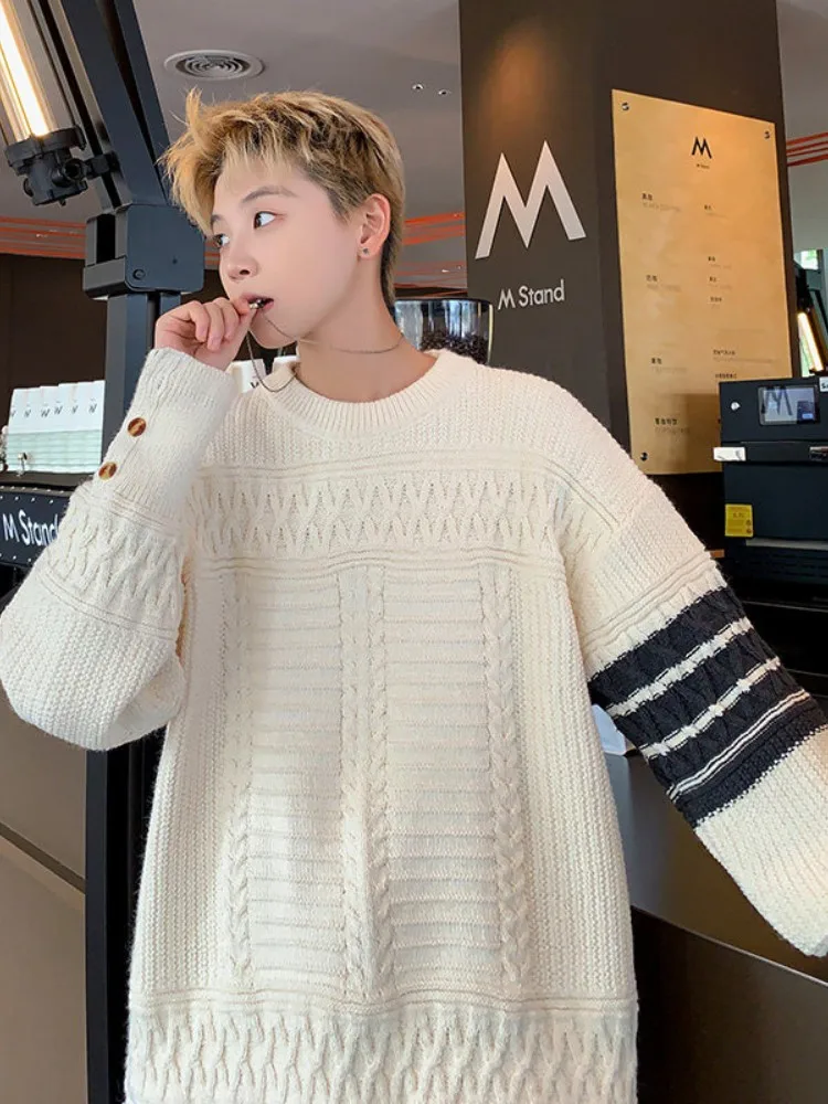 Мужской вязаный свитер с круглым вырезом, осенне-зимний, модный, с бахромой, длинными рукавами, мягкий, удобный, в полоску, с элементами пэчворка, верхняя одежда
Мужской вязаный свитер с круглым вырезом, осенне-зимний, модный, с бахромой, длинными рукавами, мягкий, удобный, в полоску, с элементами пэчворка, верхняя одежда