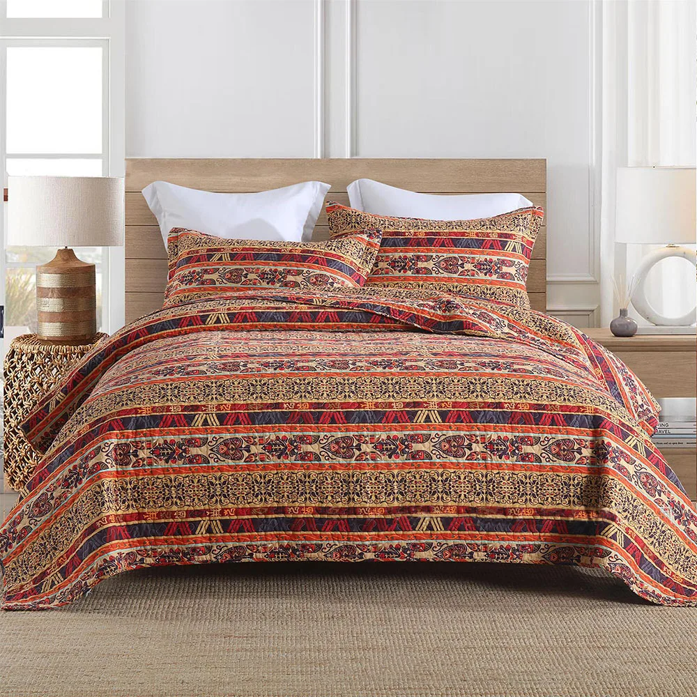 New Bohemia Cotton Quilt Set 3PCS Bedspread on the Bed King Queen Size Printed Coverlet Summer Quilted Double Bed Thin Comforter
New Bohemia Cotton Quilt Set 3PCS Bedspread on the Bed King Queen Size Printed Coverlet Summer Quilted Double Bed Thin Comforter