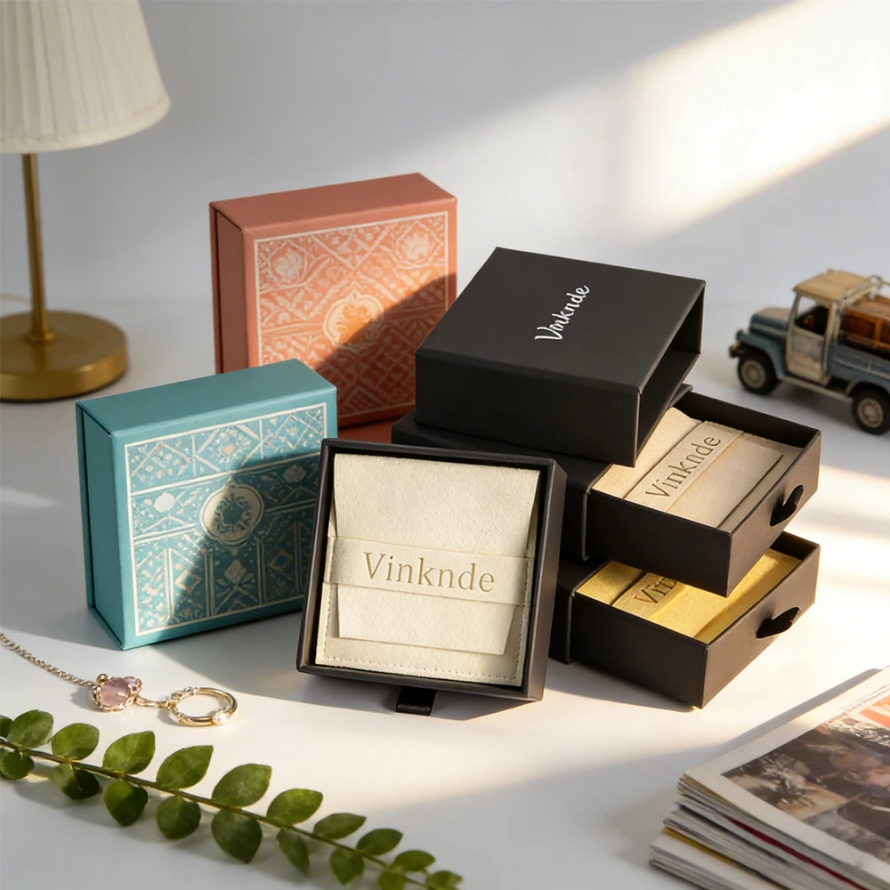 100Pcs Custom Logo Mini Luxury Microfiber Bags Drawer Paper Boxes Necklace Earrings Ring Jewelry Pouch Small Gift Packaging Box
100Pcs Custom Logo Mini Luxury Microfiber Bags Drawer Paper Boxes Necklace Earrings Ring Jewelry Pouch Small Gift Packaging Box