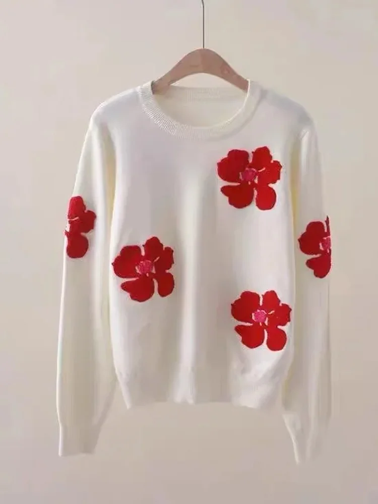 Flower Print Knitted Pullover Sweater Women's 2024 New Autumn Winter Vintage Round Neck Long Sleeve Sweaters Jumpers Pull Femme
Flower Print Knitted Pullover Sweater Women's 2024 New Autumn Winter Vintage Round Neck Long Sleeve Sweaters Jumpers Pull Femme