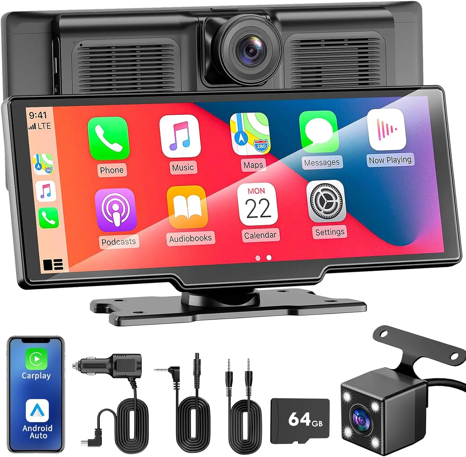 10.26" Wireless CarPlay & Android Auto Touchscreen, 4K Dash Cam, 1080P Backup Camera, Bluetooth/FM/GPS for All Cars
10.26" Wireless CarPlay & Android Auto Touchscreen, 4K Dash Cam, 1080P Backup Camera, Bluetooth/FM/GPS for All Cars
