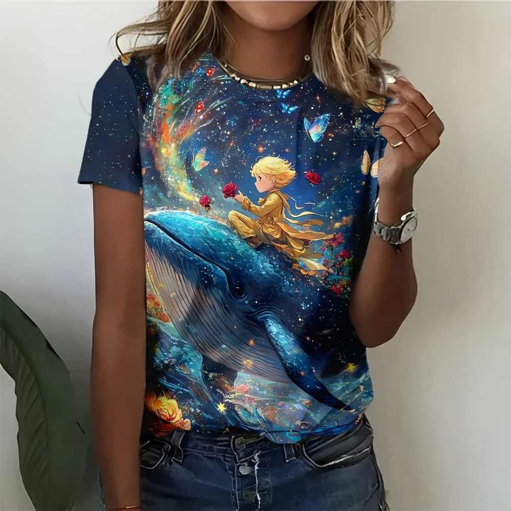 Little Prince Starry Sky Women's T-shirt Casual Fashionable And Comfortable Deep Blue Short Sleeve
Little Prince Starry Sky Women's T-shirt Casual Fashionable And Comfortable Deep Blue Short Sleeve