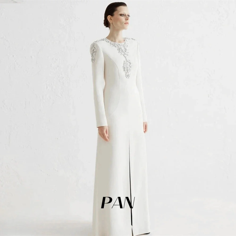 Pan Ivory O-Neck Prom Dress Long Sleeves Evening Gown With Floor Length Summer Women Wedding Party Dress2024
Pan Ivory O-Neck Prom Dress Long Sleeves Evening Gown With Floor Length Summer Women Wedding Party Dress2024