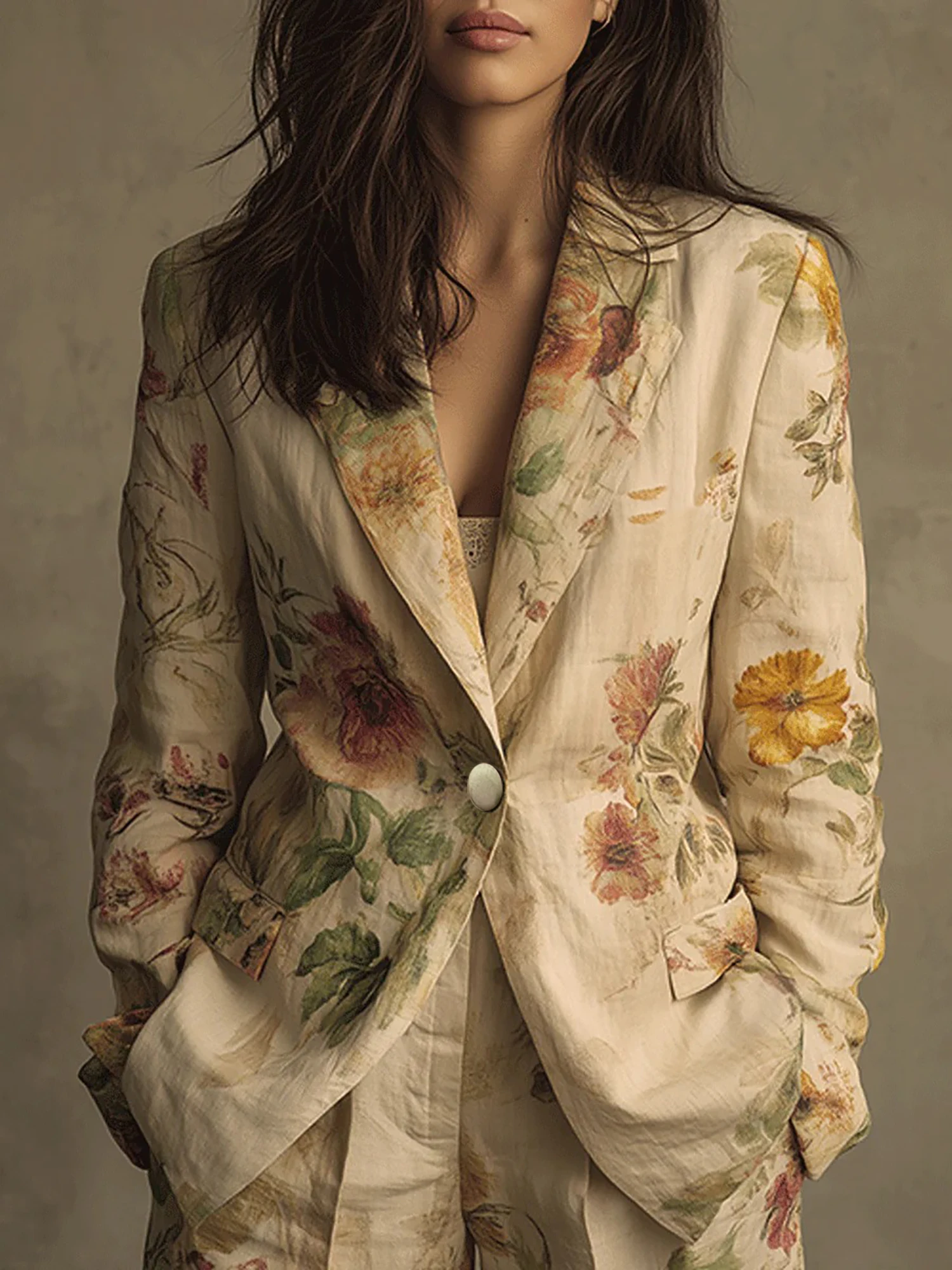 Elegant Vintage Floral Rayon Blend Women's Suit Blazer, Breathable and Comfortable, Suitable for All Seasons
Elegant Vintage Floral Rayon Blend Women's Suit Blazer, Breathable and Comfortable, Suitable for All Seasons
