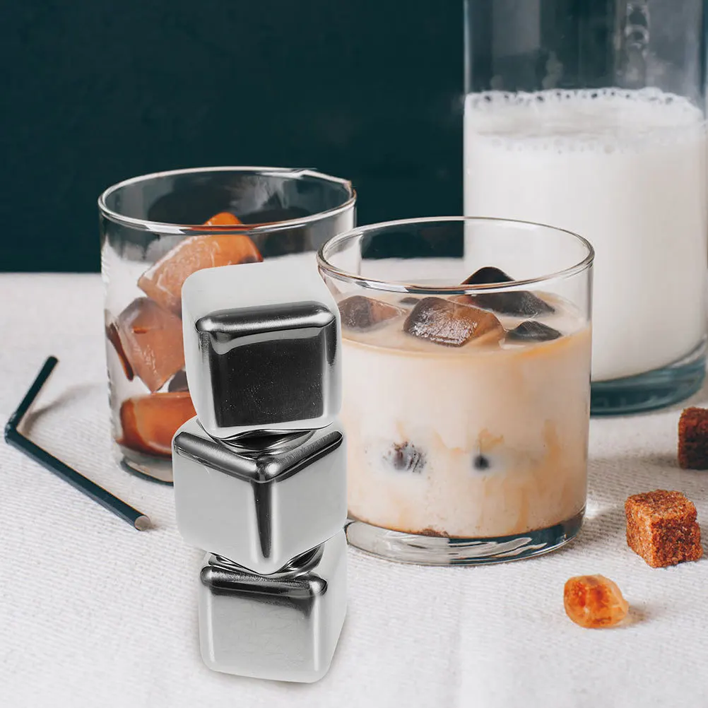 4Pcs Stainless Steel Ice Cube Reusable Drink Chiller for Whiskey Cocktails Beer Wine Home Bar Party Essential Kit
4Pcs Stainless Steel Ice Cube Reusable Drink Chiller for Whiskey Cocktails Beer Wine Home Bar Party Essential Kit