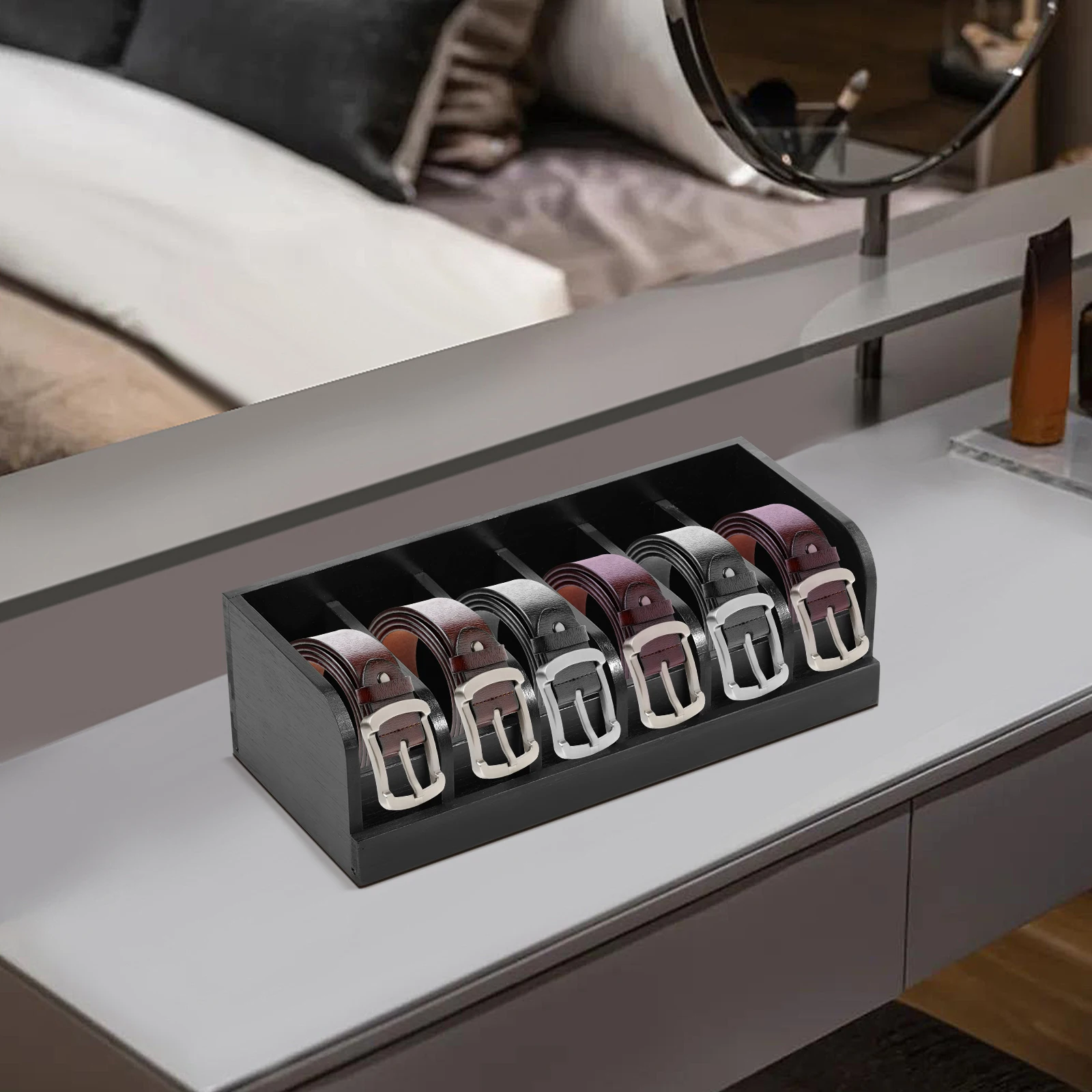 Органайзер для ремня из натурального бамбука, 6 ячеек
Органайзер для ремня из натурального бамбука, 6 ячеек