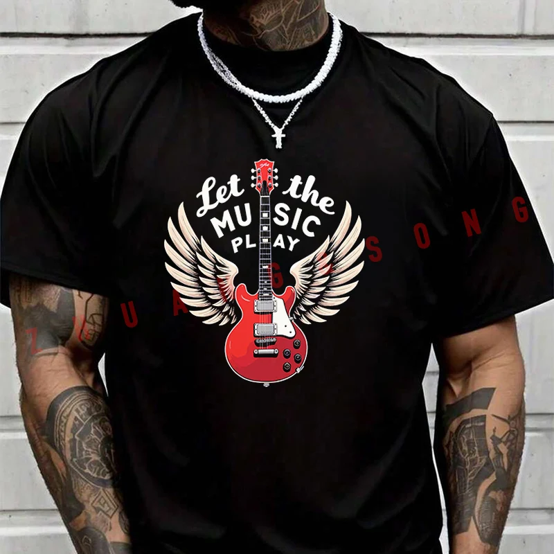 Let The Music Play Guitar T-Shirt Men Hip Hop Streetwear Unisex Casual Fashionable Short Sleeve Tops
Let The Music Play Guitar T-Shirt Men Hip Hop Streetwear Unisex Casual Fashionable Short Sleeve Tops