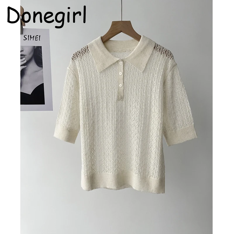Donegirl новая рубашка-поло, пуловер, женская летняя шикарная тонкая ажурная трикотажная свободная белая футболка с короткими рукавами, топы
Donegirl новая рубашка-поло, пуловер, женская летняя шикарная тонкая ажурная трикотажная свободная белая футболка с короткими рукавами, топы